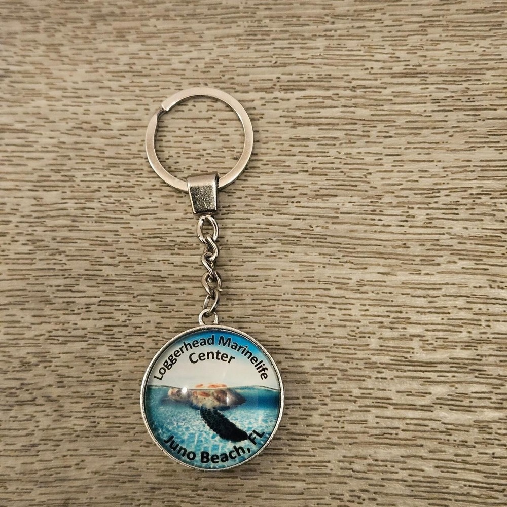 Loggerhead Marinelife Center Juno Beach Florida Keychain with sea turtle graphic